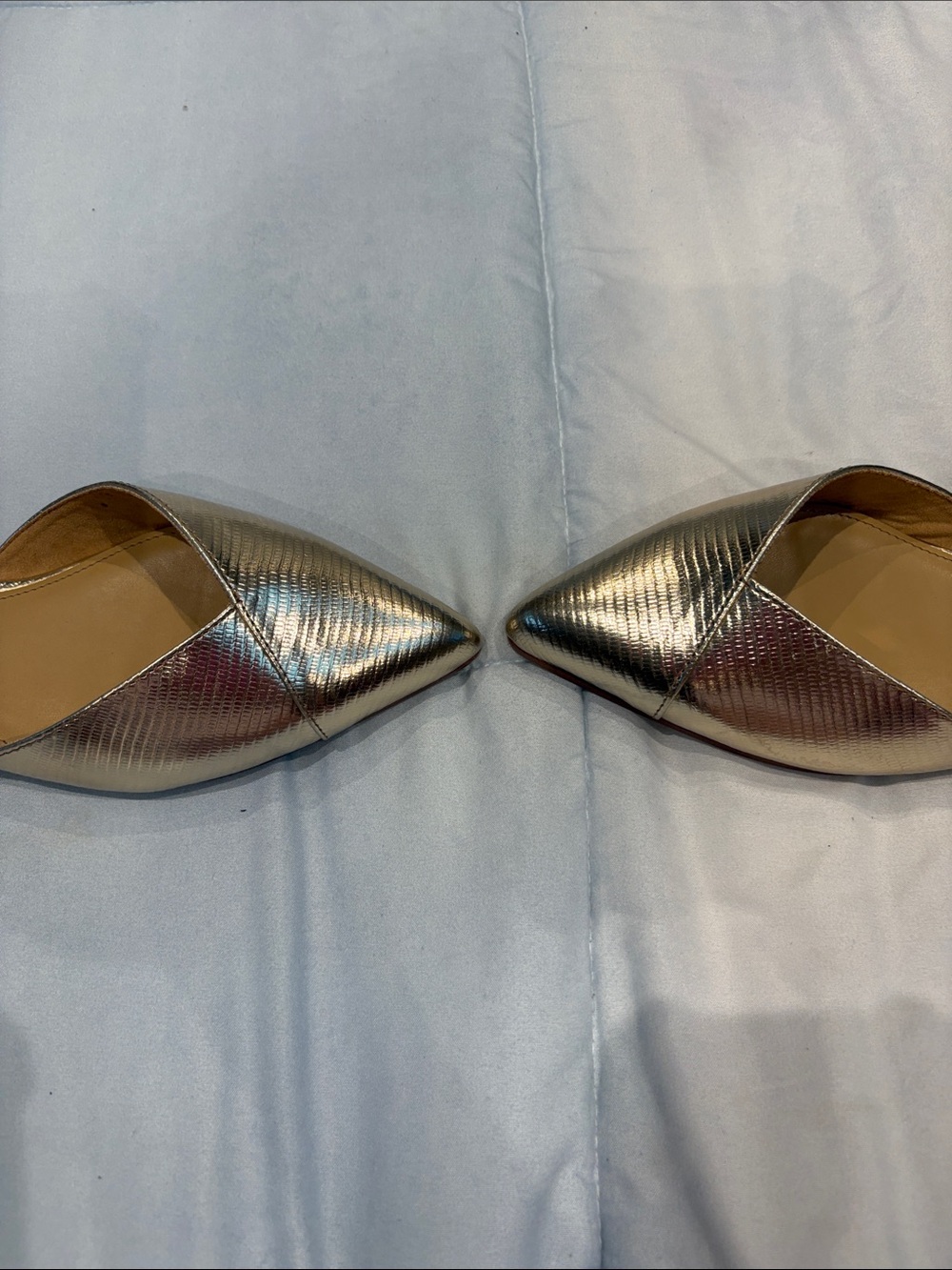 J. Crew Metallic Gold Pointed Slingback Flats - Picture 4 of 5
